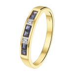 Tft Ring Saffier En Diamant 0.02ct H SI Bicolor - Goud