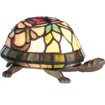Clayre & Eef tafellamp tiffany schildpad 15x22x13 cm e14/max 1x15w - Bruin