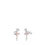 Lucardi Zilveren kinderoorbellen ballerina emaille