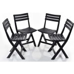 Gerimport Praktische Klapstoelen set - 4 x vouwstoel – – Praktisch – Inklapbaar - Tuin – Eetkamer – Opvouwbaar – - 41.5x40.5x77cm - Zwart
