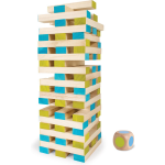 BS Toys houten blokkentoren 60-delig blauw/groen