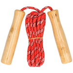 Ben Tools springtouw met houten handvatten 236 cm - Buitenspeelgoed - Sportief speelgoed voor kinderen en volwassenen - Rood