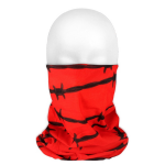 Multifunctionele morf sjaal rood/zwarte prikkeldraad print voor volwassenen - Gezichts bedekkers - Maskers voor mond - Windvangers