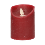 Anna's Collection 1x Bordeaux rode LED kaarsen / stompkaarsen 10 cm - Luxe kaarsen op batterijen met bewegende vlam - Rood