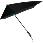 Impliva storm paraplu met blauw frame windproof 100 cm - Stormproof paraplu - Zwart