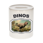 Bellatio Decorations Dieren liefhebber t-rex dinosaurus spaarpot 9 cm jongens en meisjes - keramiek - Cadeau spaarpotten dinosaurussen liefhebber