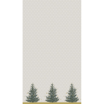 Kerst thema tafellaken/tafelkleed/goud kerstbomen 138 x 220 cm - Kerstdiner tafeldecoratie versieringen - Grijs