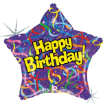 Folie cadeau sturen helium gevulde ballon Happy Birthday 46 cm - Folieballon verjaardag versturen/verzenden