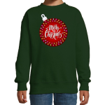 Bellatio Decorations Foute kersttrui / sweater kerstbal Merry christmas voor kinderen - kerstkleding / christmas outfit - Groen