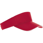 Sol-s /wit zonneklep petje voor volwassenen - Katoenen rode/witte zonnekleppen met klittenbandsluiting - Dames/heren - Rood