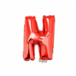 Rode opblaas letter ballon N op stokje 41 cm - Rood