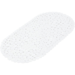 te anti-slip badmat 36 x 69 cm ovaal - Pebbles kiezels/kiezelstenen patroon - Badkuip mat - Schimmelbestendig - Grip mat voor in douche of bad - Wit
