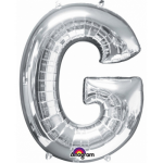 Anagram Letter G ballon zilver 86 cm - Silver