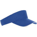 Sol-s Kobalt/wit zonneklep petje voor volwassenen - Katoenen fele/witte zonnekleppen met klittenbandsluiting - Dames/heren - Blauw