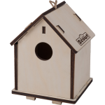 2-in-1 Vogelhuisje/nestkastje van hout 14 x 19 cm - Tuindecoratie/accessoires - Vogelvriendelijk - Vogelhuisjes - Voederhuisjes - Nestkastjes - Bruin