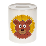 Bellatio Decorations Vrolijke beer dieren spaarpot 9 cm - beren - spaarpotten voor kinderen