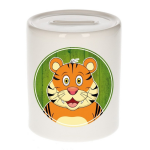 Bellatio Decorations Vrolijke tijger dieren spaarpot 9 cm - spaartijger - spaarpotten voor kinderen