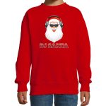 Bellatio Decorations Foute kersttrui / sweater - DJ Santa / Kerstman - stoere rode kersttrui voor kinderen - kerstkleding / christmas outfit - Rood