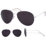 Aviator zonnebril met zwarte glazen voor volwassenen - Piloten zonnebrillen dames/heren - Wit