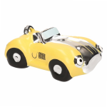 Spaarpot gele sportauto cabriolet 14 cm - Geel