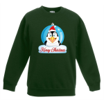 Kersttrui Merry Christmas pinguin kerstbal jongens en meisjes - Kerstruien kind - Groen