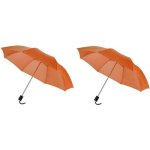 2x Kleine paraplus 93 cm - Paraplu's - Oranje