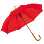 Rode basic paraplu 103 cm diameter met houten handvat - Paraplu - Regen - Rood