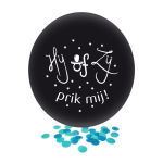 Confetti ballon gender reveal jongen party/feest 60 cm - Zwart