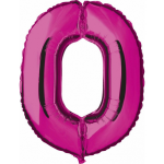 Cijfer nul 0 ballon - Roze