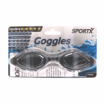 Sportx Anti chloor zwembril zwart/grijs voor volwassenen