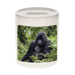 Bellatio Decorations Dieren gorilla foto spaarpot 9 cm jongens en meisjes - Cadeau spaarpotten gorilla apen liefhebber