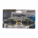 Sportx Anti chloor zwembril zwart/geel voor volwassenen