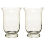 Bellatio Decorations 2x Kelk vaas glas 19,5 cm - kelkvormige boeketvaas glas 19,5 cm - 2 stuks