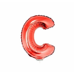 Rode opblaas letter ballon C op stokje 41 cm - Rood