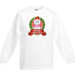 Bellatio Decorations Kerst sweater / Kersttrui voor kinderen met eenhoorn print - wit - jongens en meisjes trui