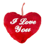 Pluche hartje met tekst I love you - Valentijnsdag / Moederdag cadeau - versiering / decoratie - Rood