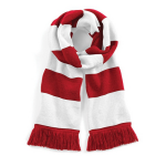 Beechfield Sjaal met brede streep/wit - Rood