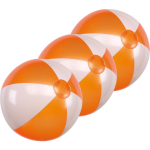 3x Opblaasbare strandballen/wit 28 cm speelgoed - Buitenspeelgoed strandbal - Opblaasballen - Waterspeelgoed - Oranje