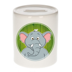 Bellatio Decorations Vrolijke olifant dieren spaarpot 9 cm - olifanten - spaarpotten voor kinderen