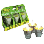 Citronella kaarsjes set van 3x stuks in emmertjes - Anti insecten en muggen kaarsen - geurkaarsen - Geel