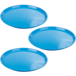 6xe kunststof borden - 34 cm - Dinerbord - Barbecuebord - Camping bord - Blauw