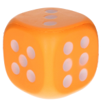 1x Grote foam dobbelsteen/dobbelstenen 12 cm - Dobbelspellen - Spelletjes met dobbelstenen - Oranje