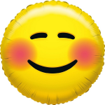 Folie ballon bloos smiley 35 cm - Folieballon blozende emoticon 35 cm - Geel