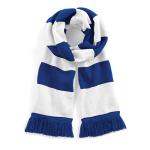 Beechfield Sjaal met brede streep/wit - Blauw
