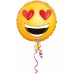Anagram Helium ballon smiley met hartjes ogen 43 cm