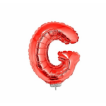 Rode opblaas letter ballon G op stokje 41 cm - Rood