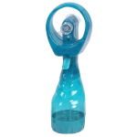 1x Waterspray ventilatoren/blauw/groen 28 cm - Zomer ventilator met waterverstuiver voor extra verkoeling - Turquoise
