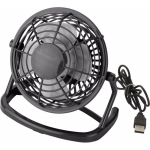 Tafel/bureau mini ventilator met USB aansluiting - 15 cm - Zwart