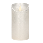 Anna's Collection 1x Zilveren LED kaarsen / stompkaarsen 15 cm - Luxe kaarsen op batterijen met bewegende vlam - Silver