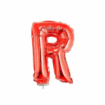 Rode opblaas letter ballon R op stokje 41 cm - Rood
